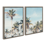 Sylvie Coastal Coconut Palm Tree Beach Framed Canvas Set by The by kateandlaurel - product image 10 for Resin Society
