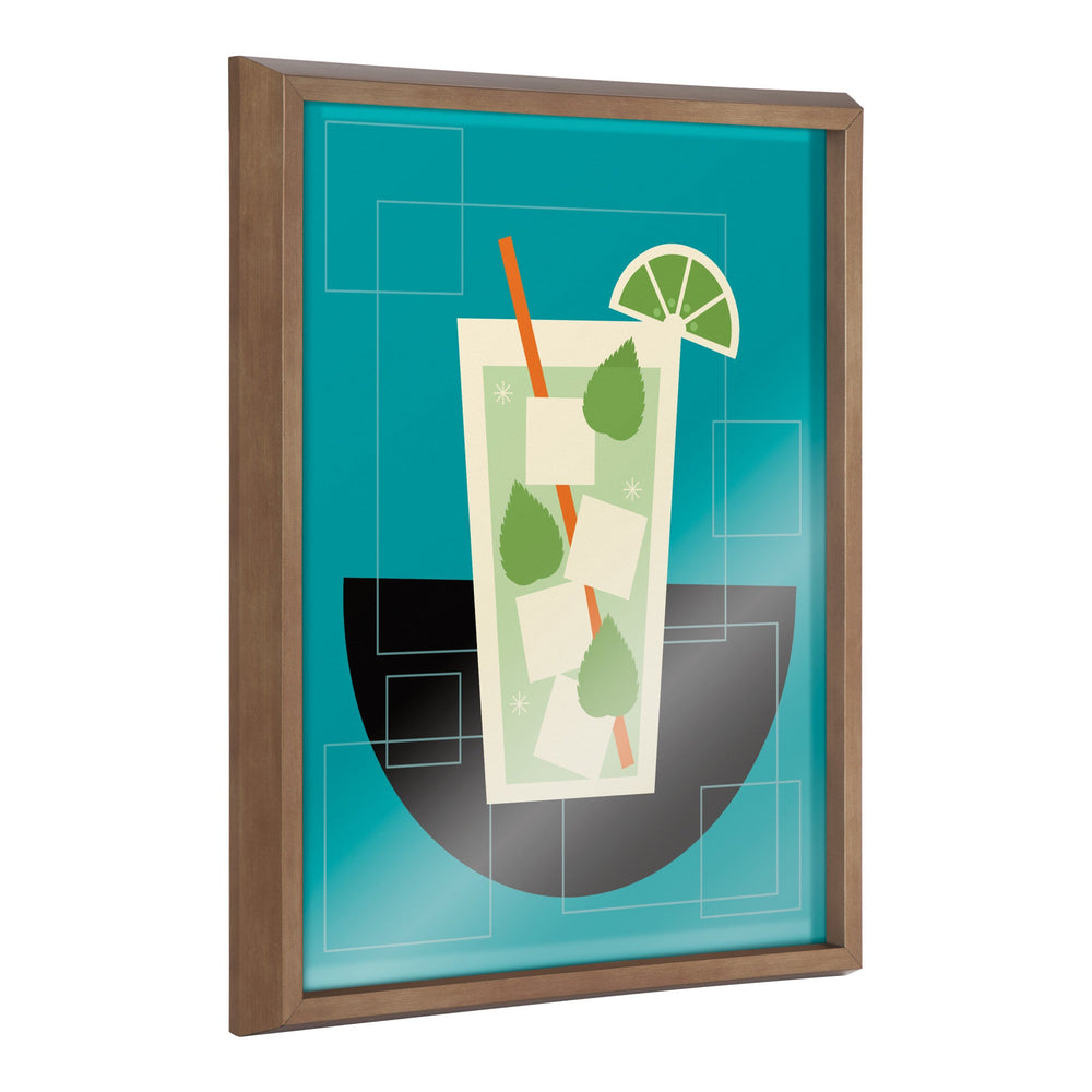 Blake Mojito framed printed art by Amber Leaders Designs, showing a stylized mojito drink illustration in a modern frame