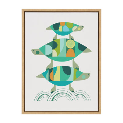 Sylvie Turtle Family Framed Canvas by Rachel Lee of My Dream Wall