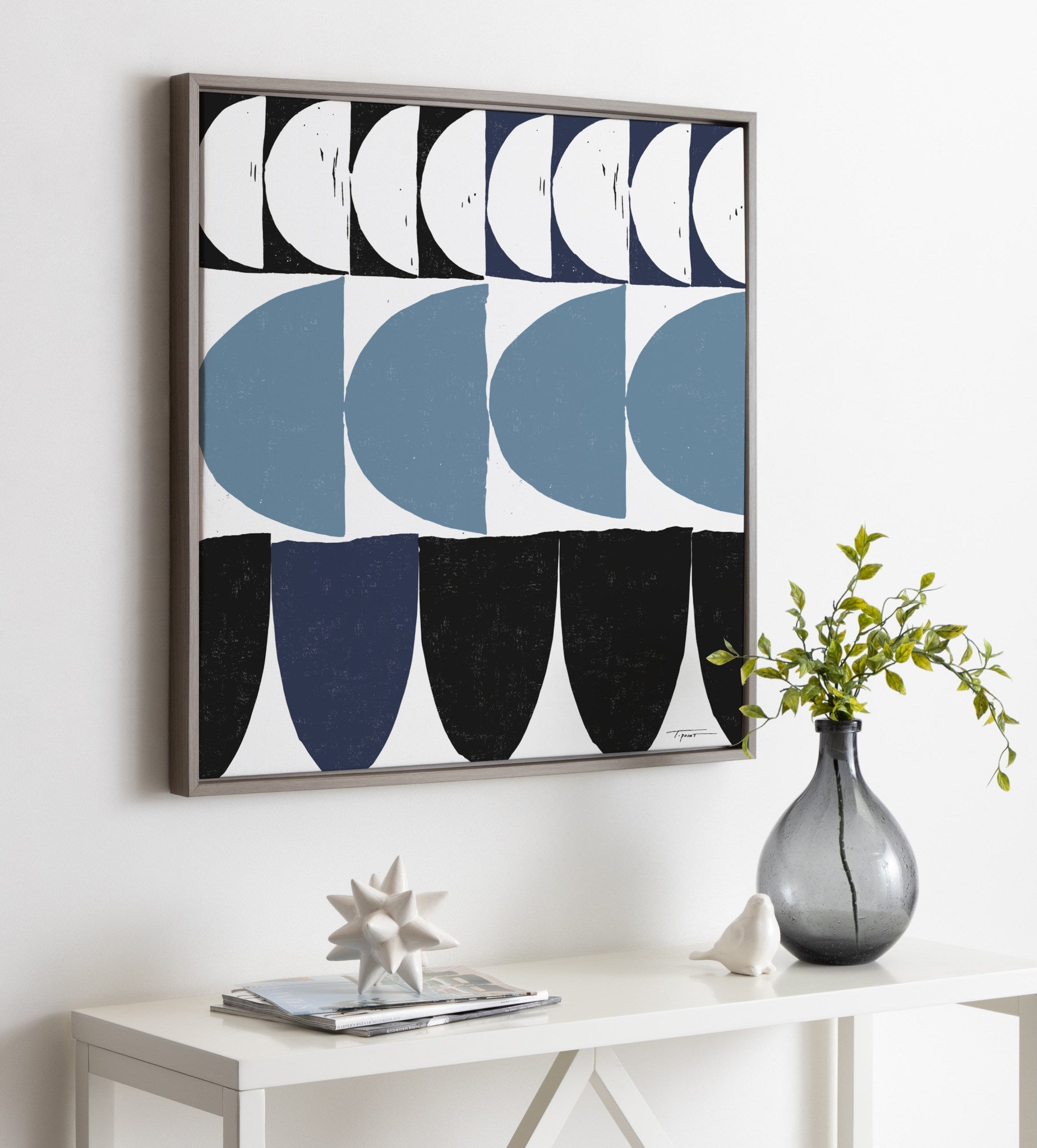Sylvie Arches in Blue Framed Canvas by kateandlaurel - product image 5 for Resin Society