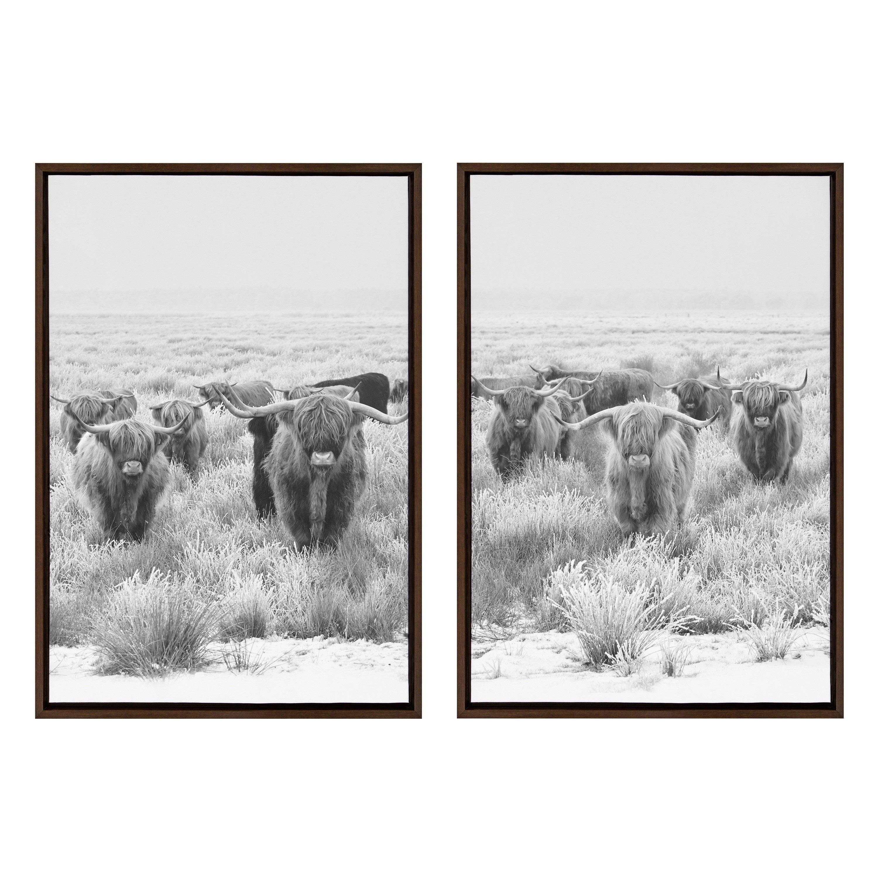 Sylvie Herd of Highland Cows Framed Canvas by The Creative Bunch Studio by kateandlaurel - product image 7 for Resin Society