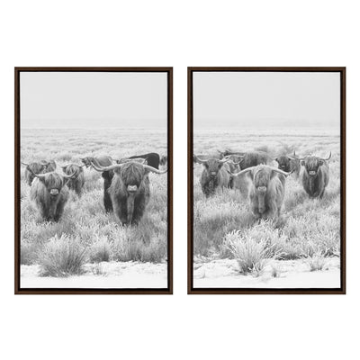 Sylvie Herd of Highland Cows Framed Canvas by The Creative Bunch Studio by kateandlaurel - product image 7 for Resin Society