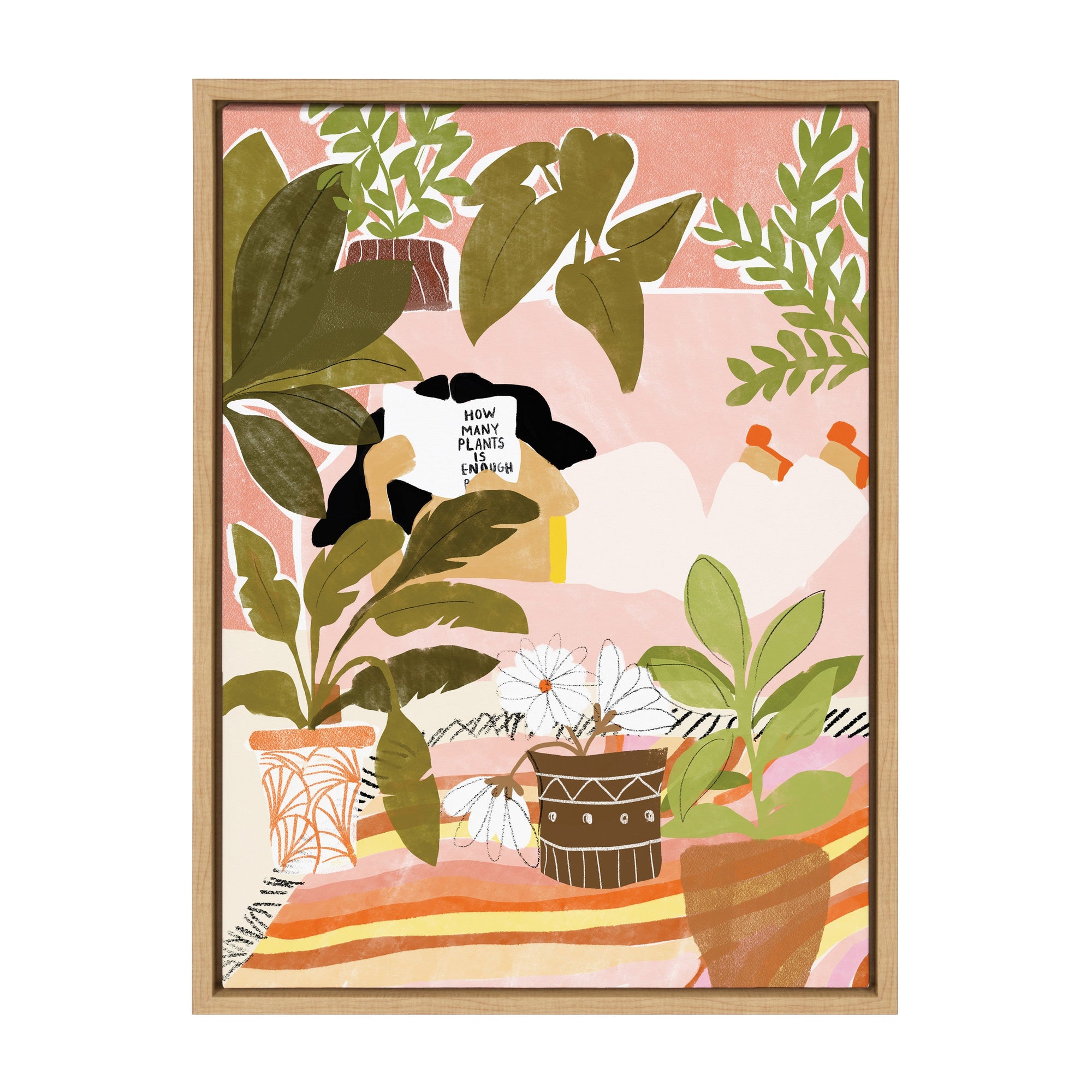 Sylvie Never Enough Plants Framed Canvas by kateandlaurel - product image 9 for Resin Society
