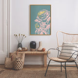 Sylvie Floral in Teal Framed Canvas by kateandlaurel - product image 4 for Resin Society
