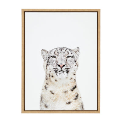 Sylvie Snow Leopard Portrait Framed Canvas by Amy Peterson Art Studio