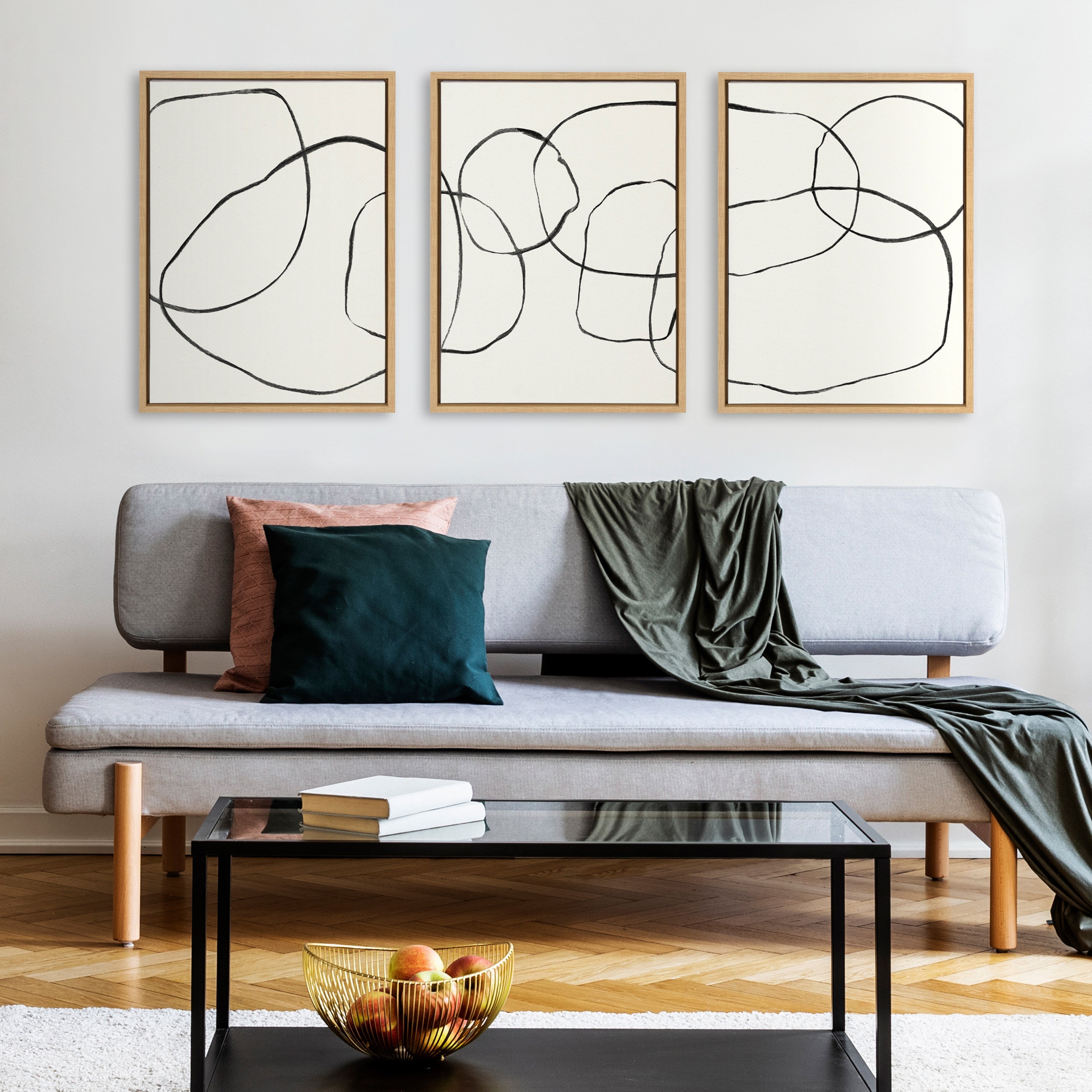 Sylvie Dancing Circles BW Framed Canvas by kateandlaurel - product image 16 for Resin Society