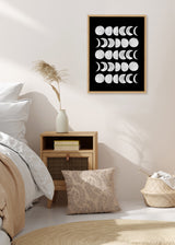 Sylvie 901 Moon Phases White on Black Framed Canvas by kateandlaurel - product image 4 for Resin Society