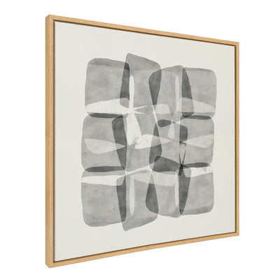 Sylvie Neutral Mod Abstraction Black and White Framed Canvas by kateandlaurel - product image 2 for Resin Society