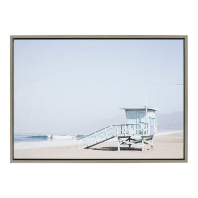 Sylvie Pale Blue Life Guard Tower Framed Canvas by kateandlaurel - main product image for Resin Society