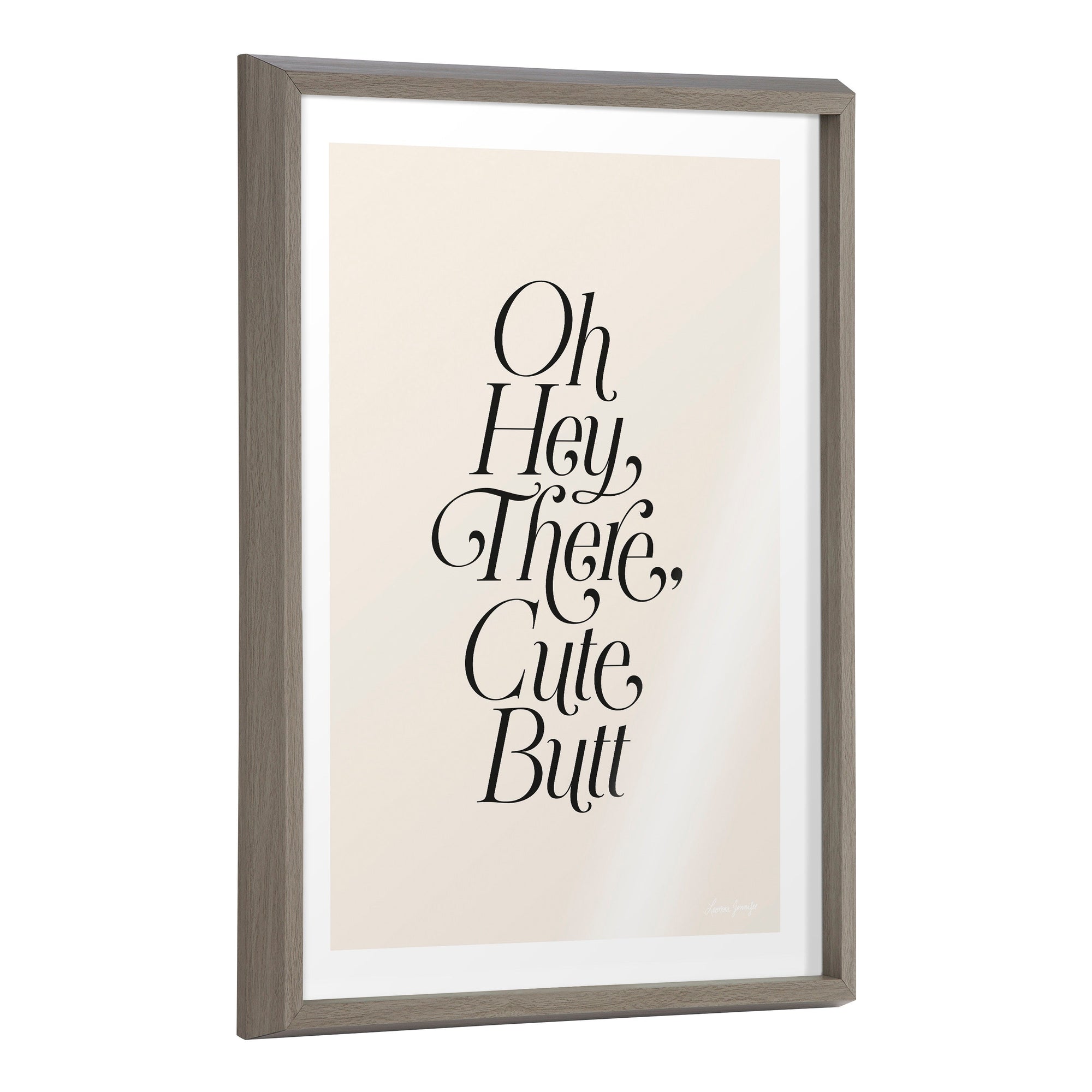 Blake Nice Butt Framed Printed Glass by kateandlaurel - main product image for Resin Society