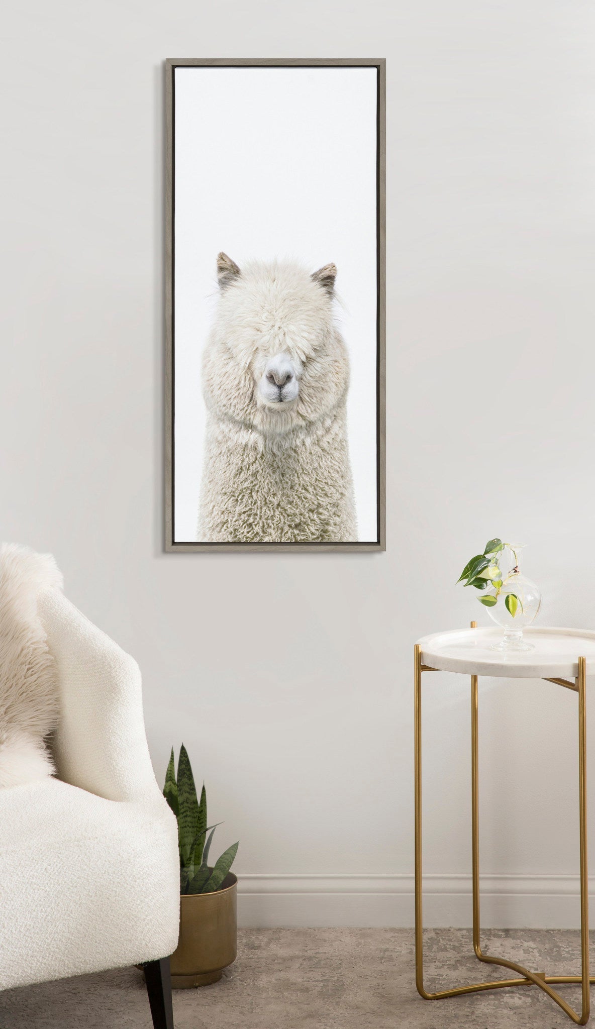 Sylvie Alpaca Fluff Framed Canvas by Amy Peterson Art Studio by kateandlaurel - product image 7 for Resin Society