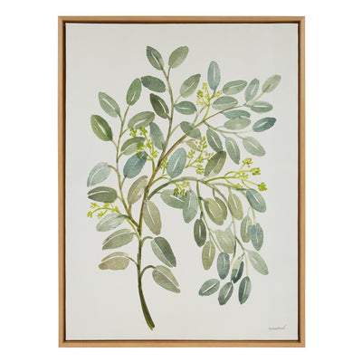 Sylvie Pale Leaves Framed Canvas by kateandlaurel - main product image for Resin Society