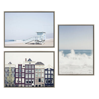 Sylvie Townhouses Framed Canvas by kateandlaurel - product image 6 for Resin Society