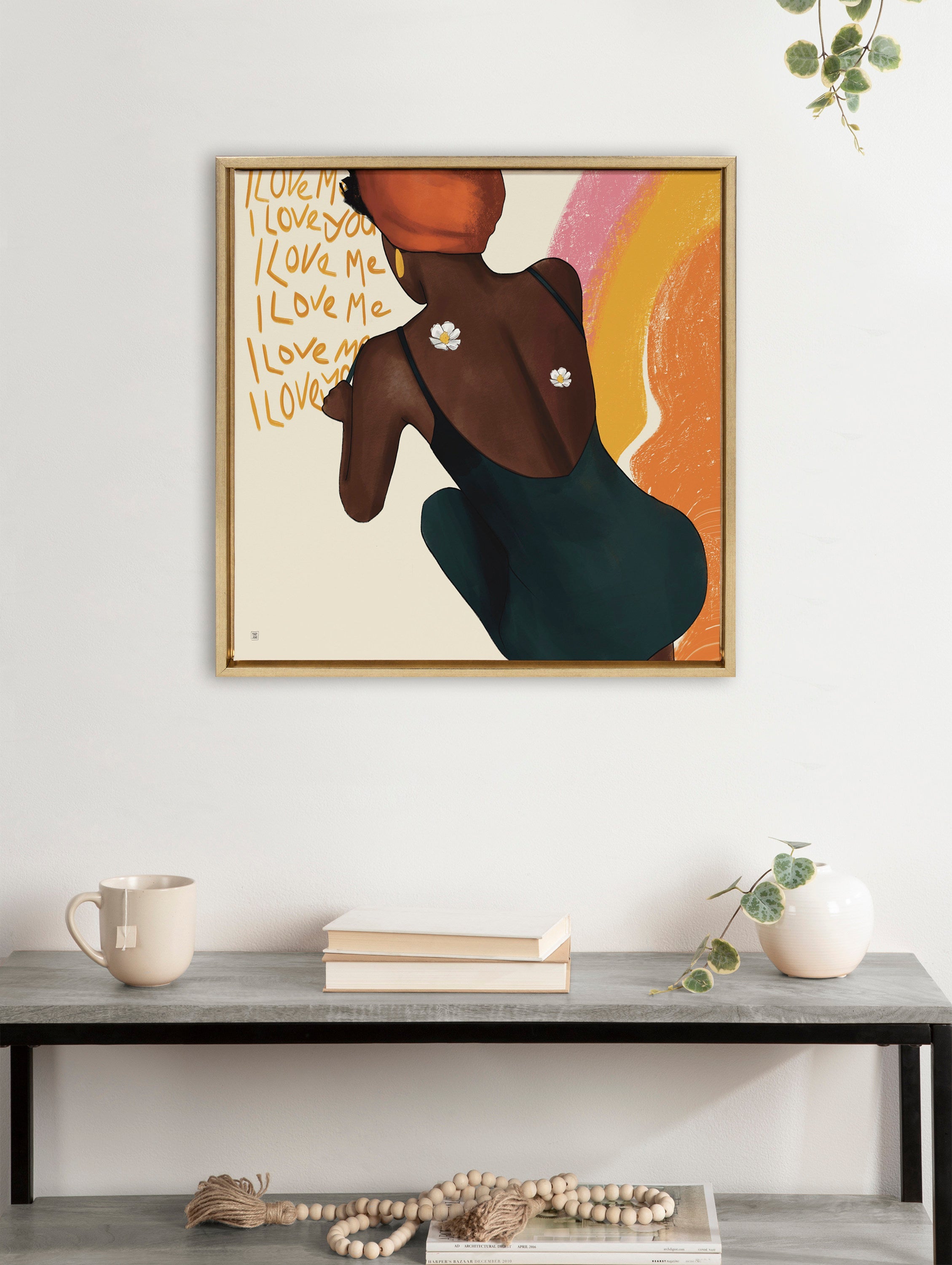 Sylvie I Love Me I Love You Framed Canvas by kateandlaurel - product image 4 for Resin Society