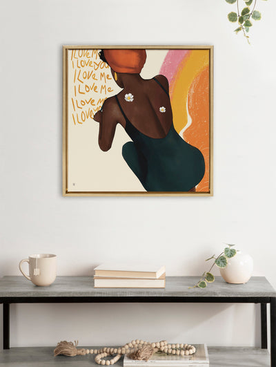 Sylvie I Love Me I Love You Framed Canvas by kateandlaurel - product image 4 for Resin Society