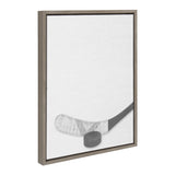 Sylvie Hockey Stick and Puck Framed Canvas, Gray 18x24 by kateandlaurel - product image 2 for Resin Society