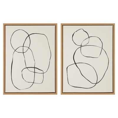 Sylvie Going in Circles Framed Textured Canvas Set