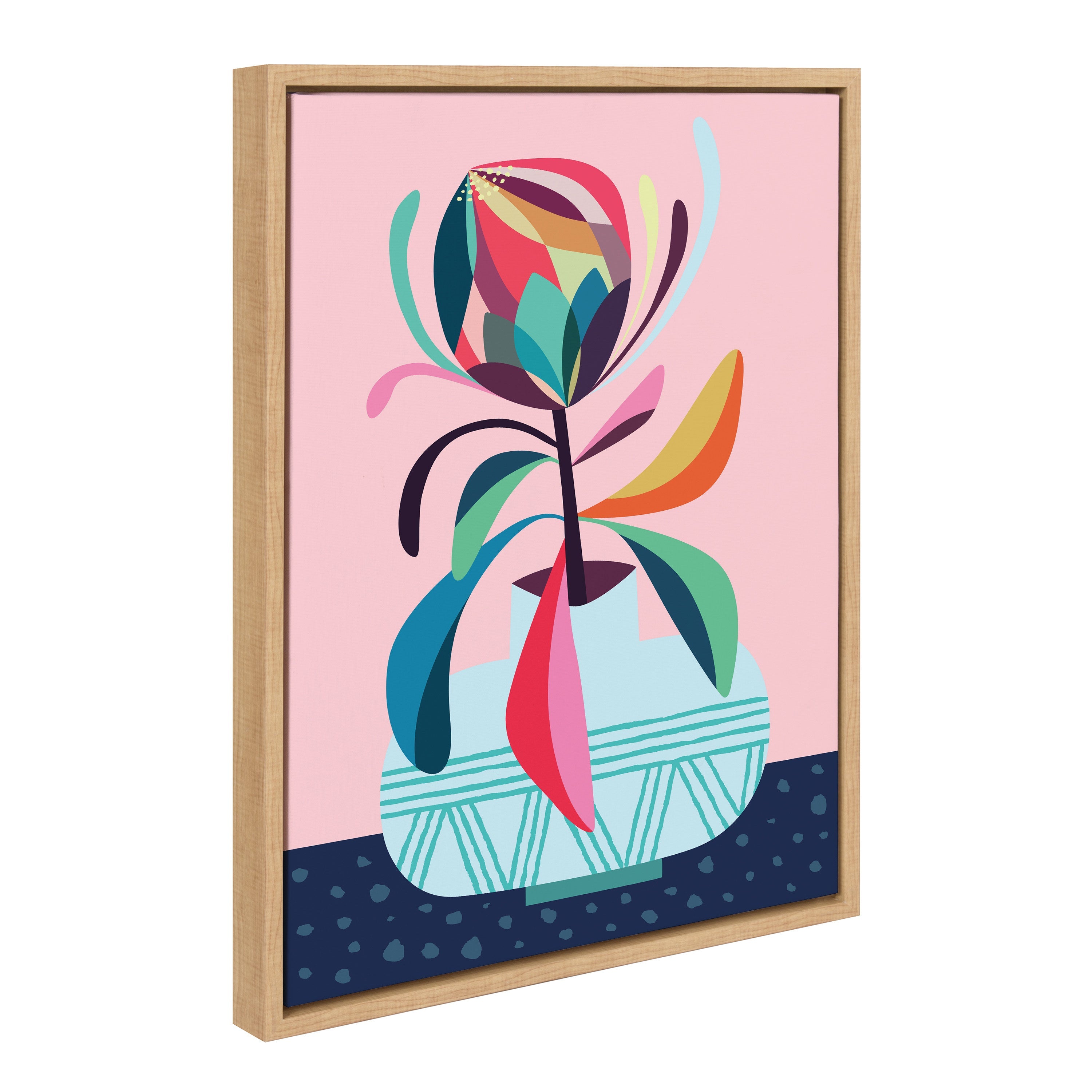 Sylvie Mid Century Modern Protea Framed Canvas by kateandlaurel - product image 2 for Resin Society