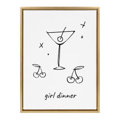 Sylvie Girl Dinner Framed Canvas by Honey Island Studio