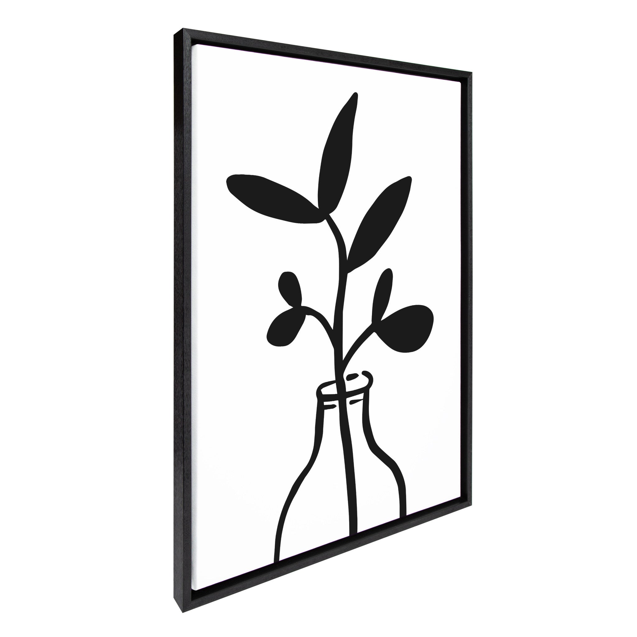 Sylvie Modern Botanical Vase 3 Framed Canvas by The Creative Bunch by kateandlaurel - product image 2 for Resin Society