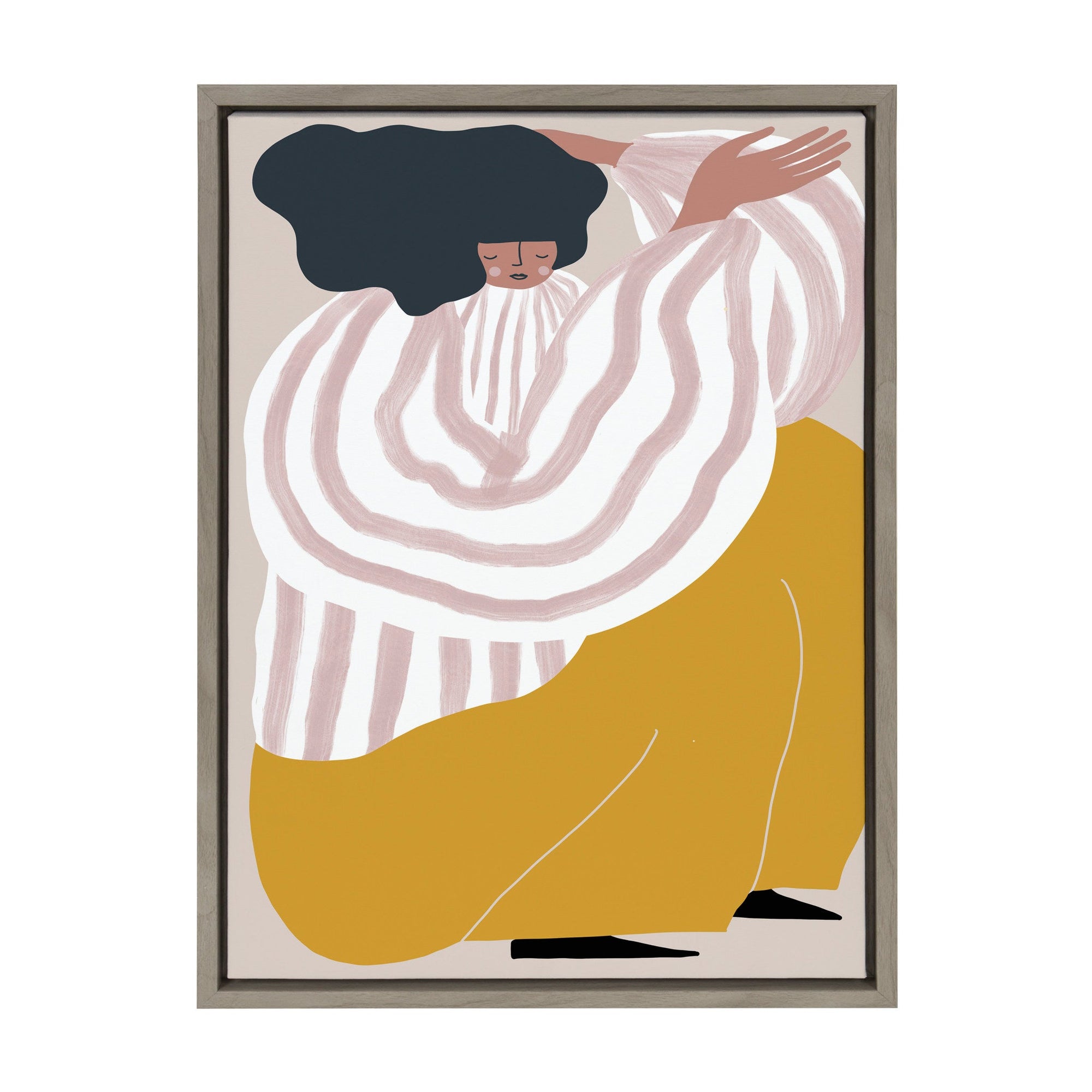 Sylvie Quarantine Series Portrait 1 Framed Canvas by Keely Reyes by kateandlaurel - main product image for Resin Society