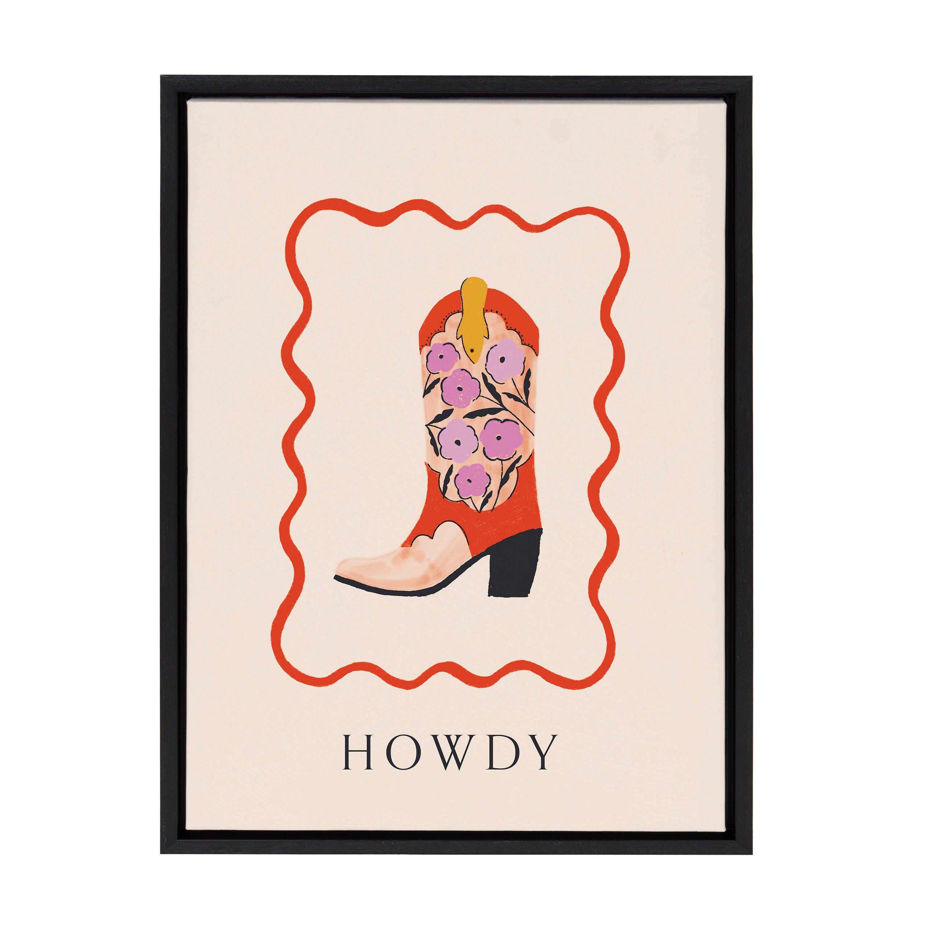 Sylvie Howdy Framed Canvas by Duchess Plum