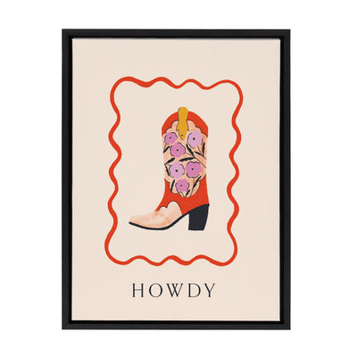 Sylvie Howdy Framed Canvas by Duchess Plum