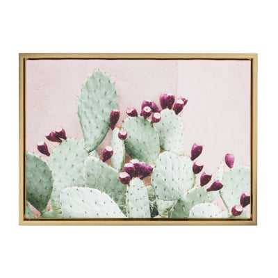 Sylvie Cactus 25 Framed Canvas by Amy Peterson by kateandlaurel - main product image for Resin Society