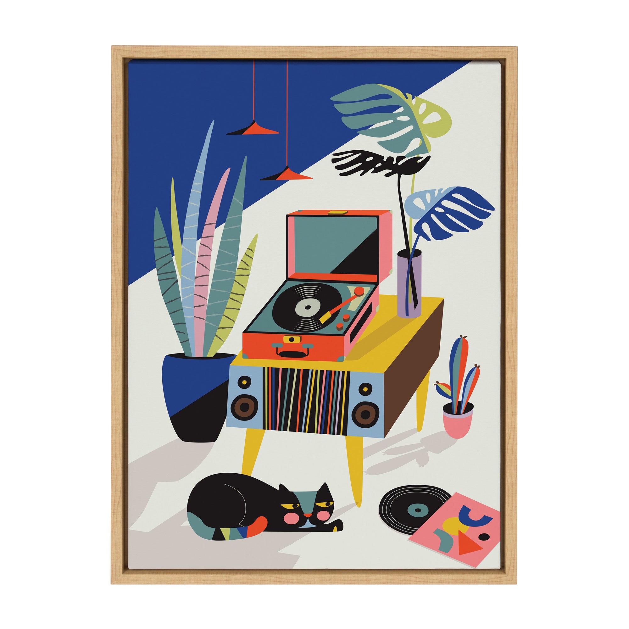 Sylvie Chill Out Saturday Framed Canvas by kateandlaurel - product image 9 for Resin Society