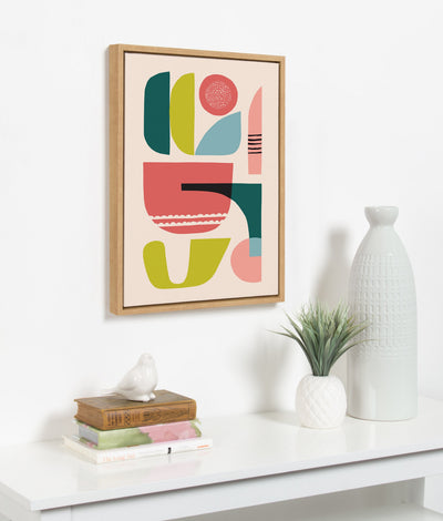 Sylvie Mid Century 5 Framed Canvas by kateandlaurel - product image 11 for Resin Society