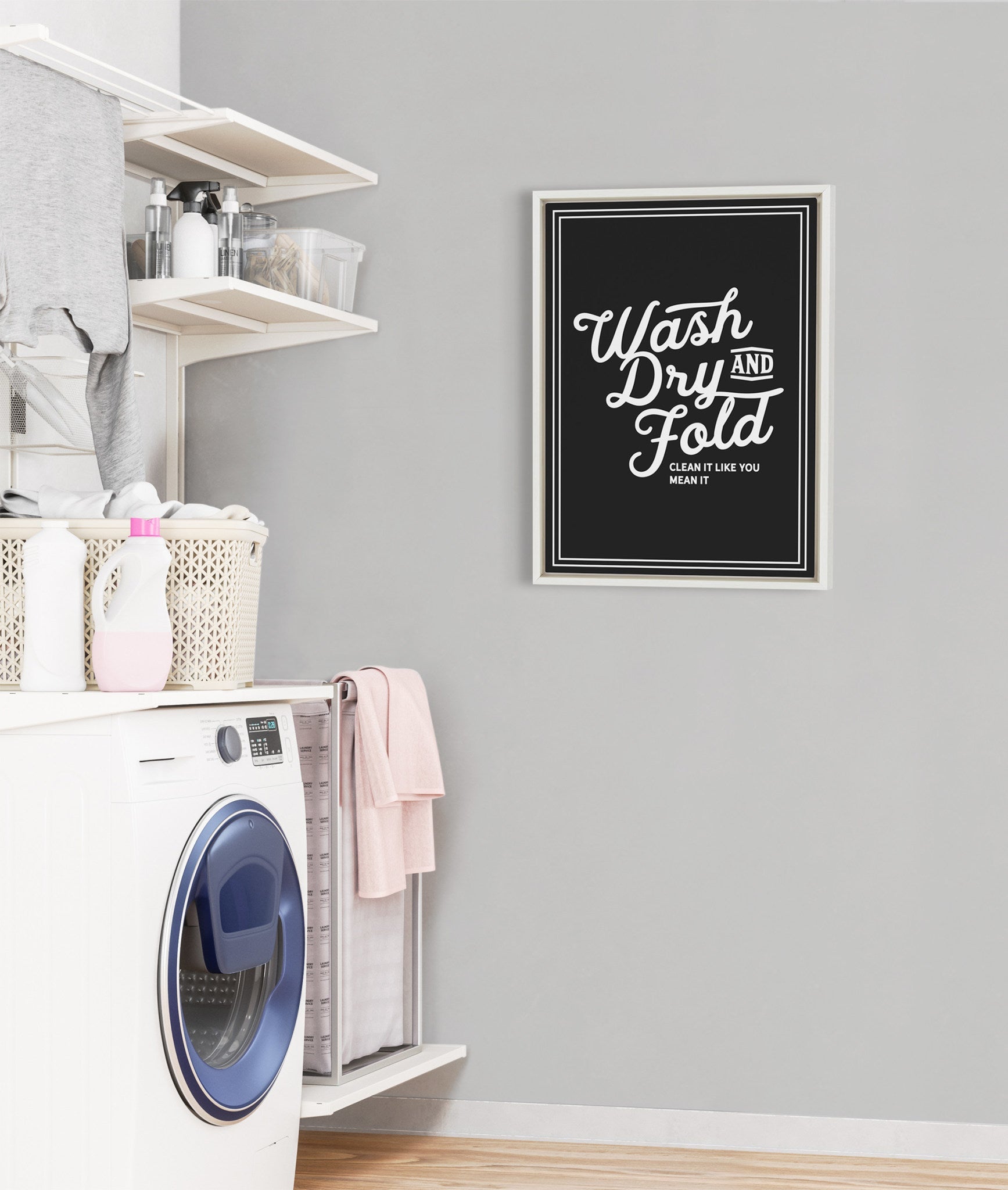 Sylvie Wash Dry and Fold Framed Canvas by kateandlaurel - product image 7 for Resin Society