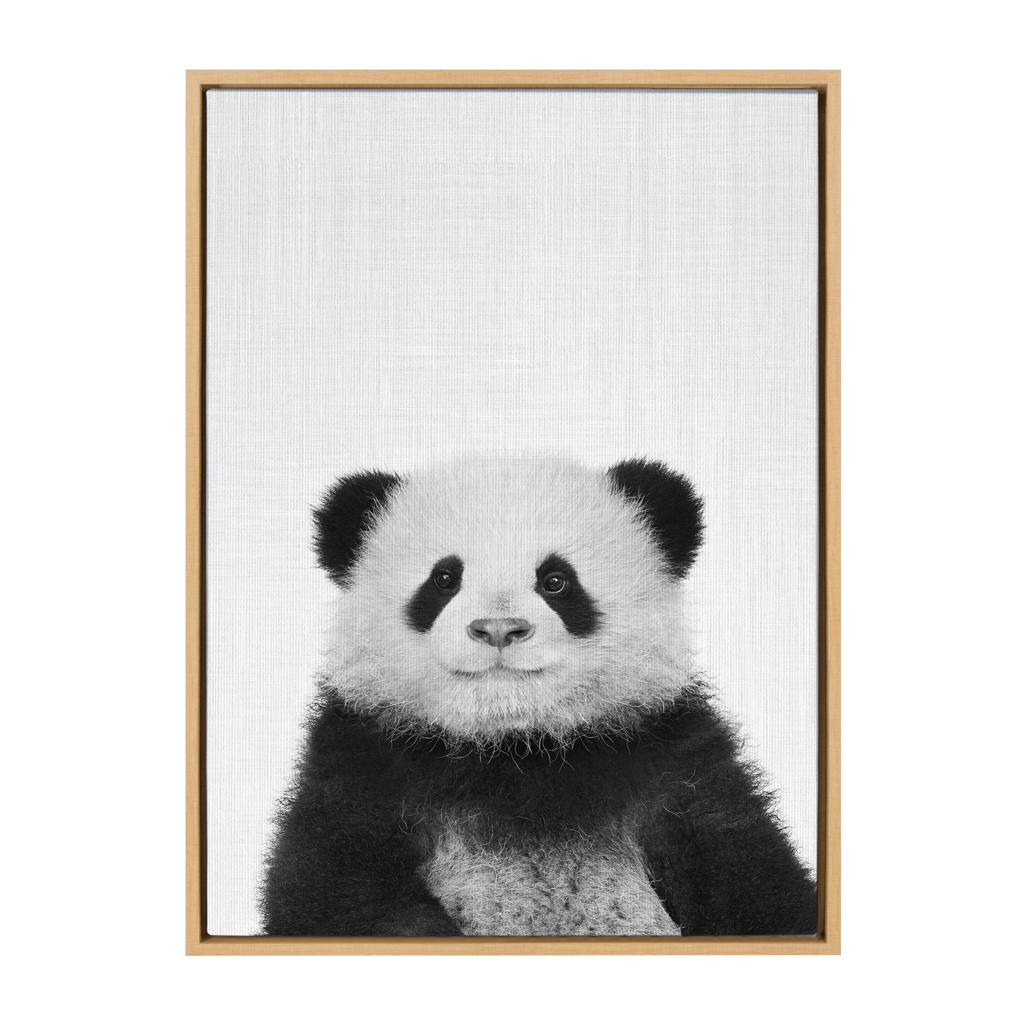 Sylvie Panda Framed Canvas by Simon Te Tai by kateandlaurel - main product image for Resin Society