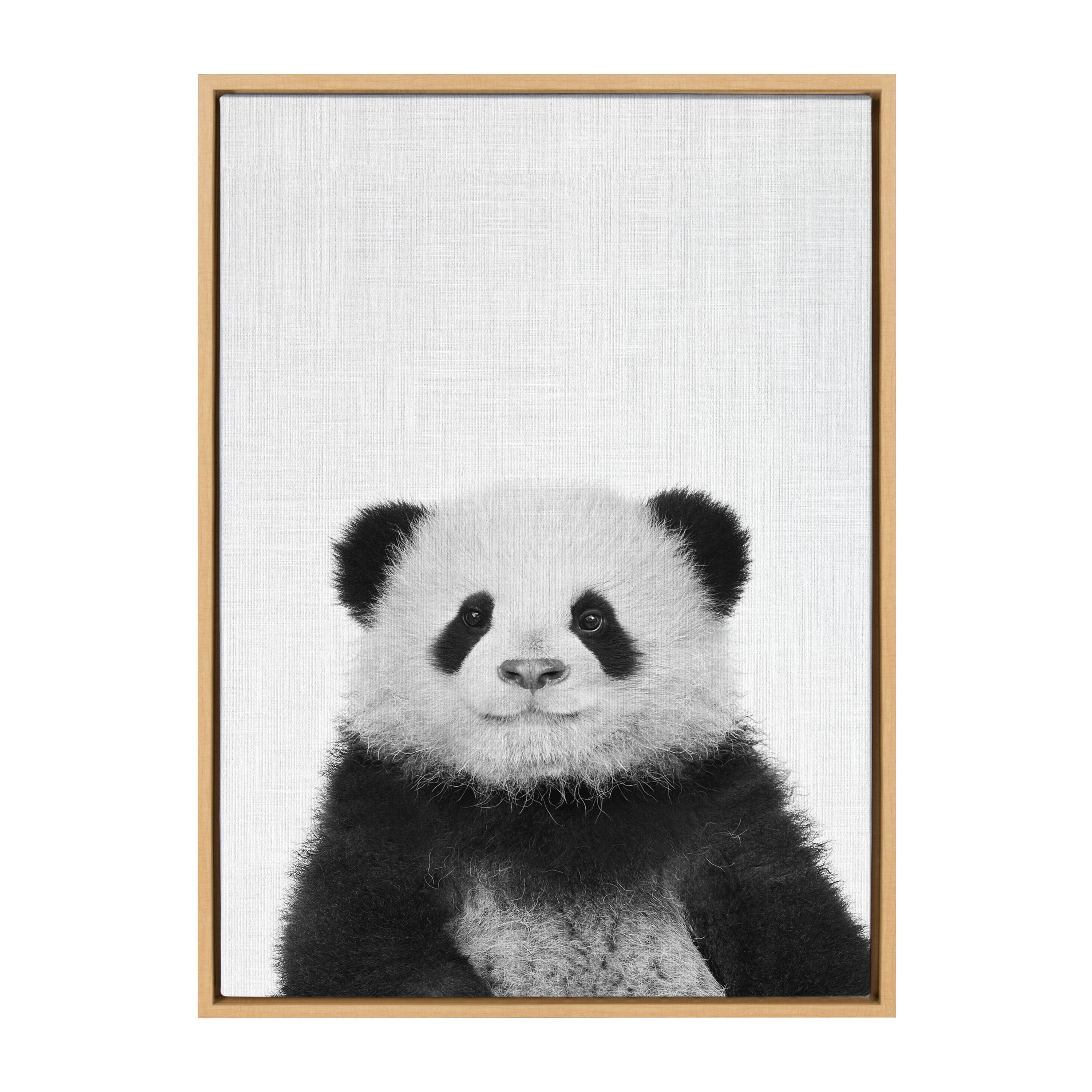 Sylvie Panda Framed Canvas by Simon Te Tai by kateandlaurel - main product image for Resin Society