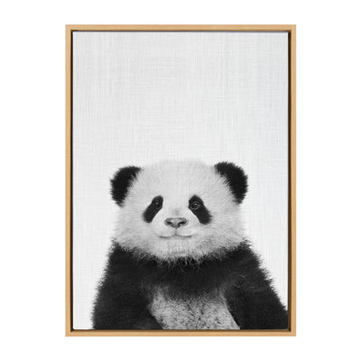 Sylvie Panda Framed Canvas by Simon Te Tai by kateandlaurel - main product image for Resin Society