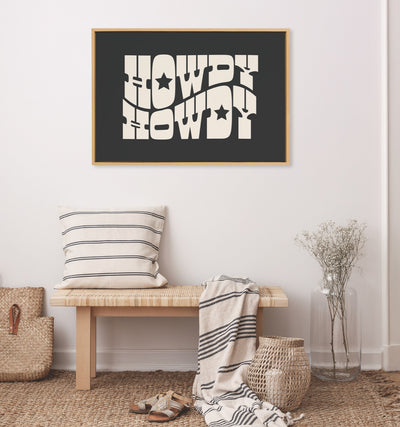 Sylvie Howdy Star Landscape Black Framed Canvas by Honey Island Studio