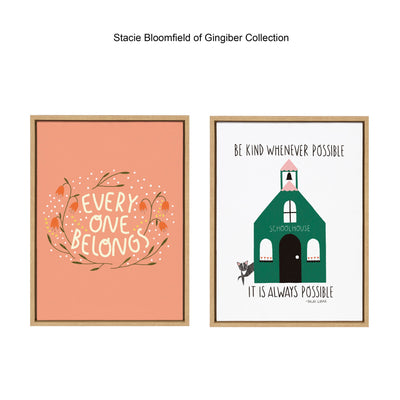 Sylvie Be Kind Whenever Possible Framed Canvas by kateandlaurel - product image 6 for Resin Society