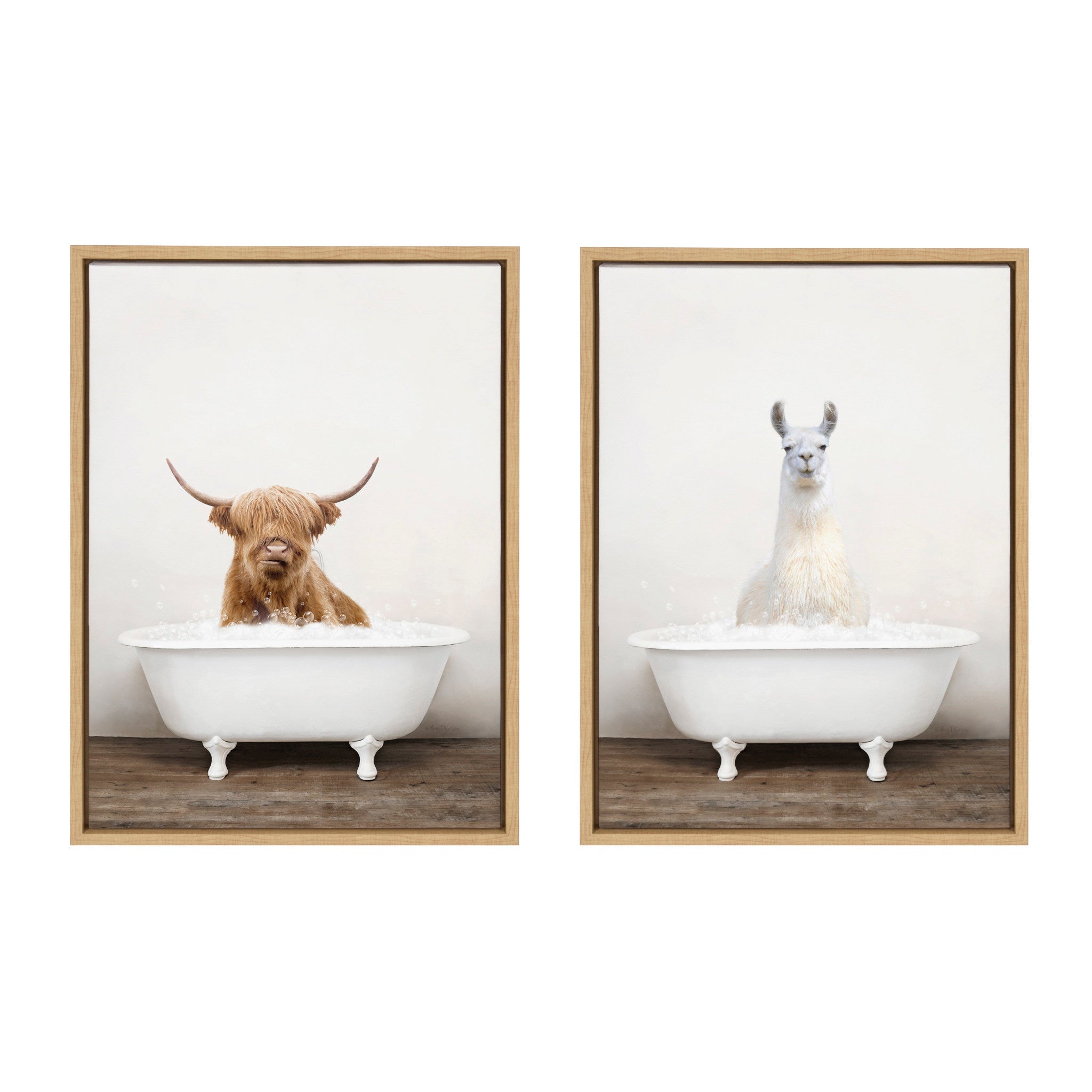 Sylvie Highland Cow Rustic Bubble Bath and Llama Rustic Bubble Bath by kateandlaurel - product image 2 for Resin Society