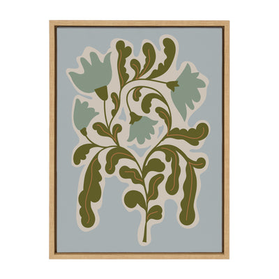 Sylvie Expressive Abstract House Plant Playful Blue Framed Canvas by kateandlaurel - product image 8 for Resin Society