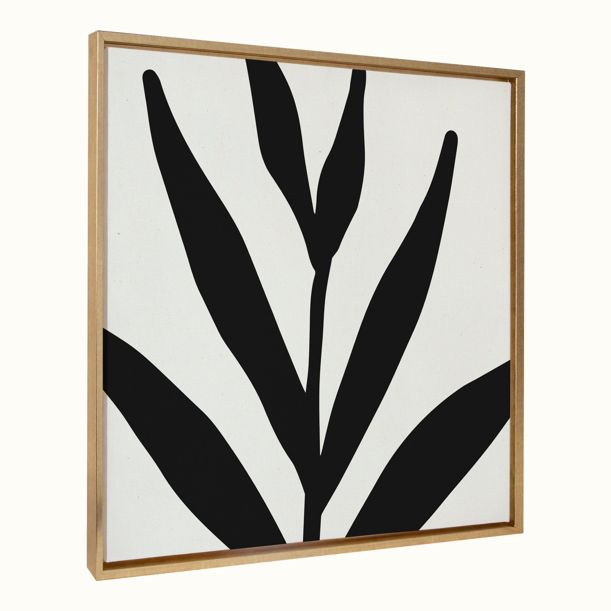Sylvie Modern Botanical Neutral Abstract 1 Framed Canvas by kateandlaurel - main product image for Resin Society