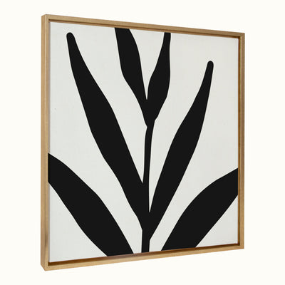 Sylvie Modern Botanical Neutral Abstract 1 Framed Canvas by kateandlaurel - main product image for Resin Society