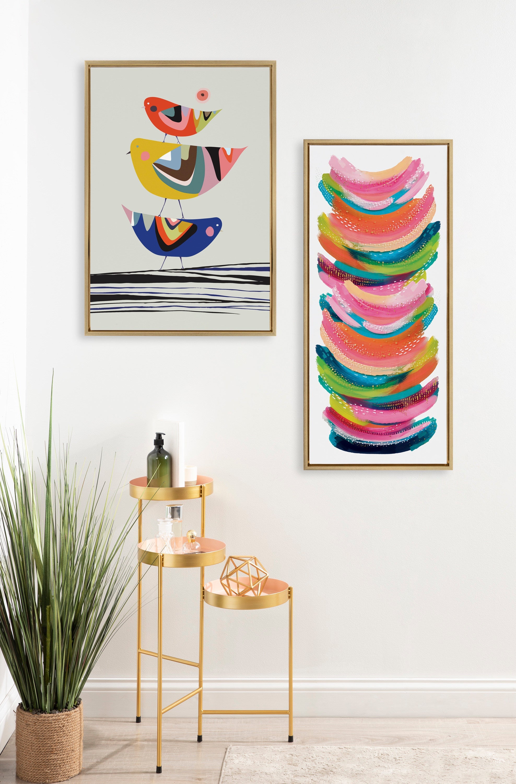 Sylvie Bright Abstract Framed Canvas by kateandlaurel - product image 11 for Resin Society