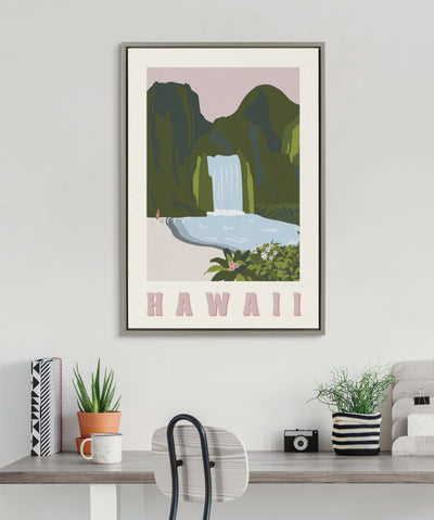 Sylvie Travel Poster Hawaii Framed Canvas by kateandlaurel - product image 7 for Resin Society