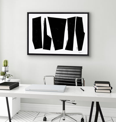 Sylvie Colliding Shapes Framed Canvas by kateandlaurel - product image 5 for Resin Society