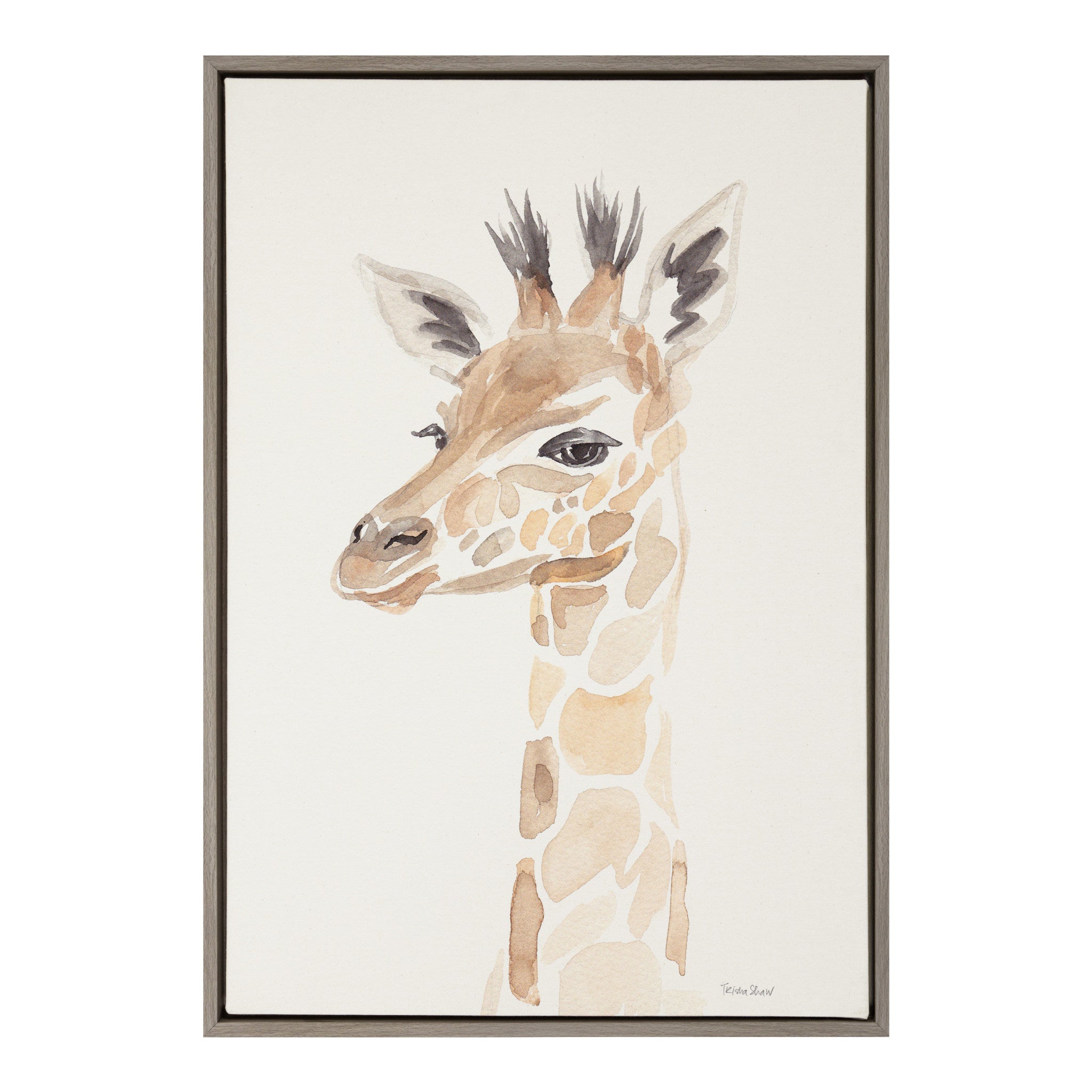 Sylvie Watercolor Giraffe Framed Canvas by kateandlaurel - product image 2 for Resin Society