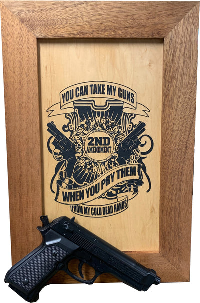 2nd Amendment Take My Guns Hidden Gun Storage Firearm Concealment Wall by Bellewood Designs - main product image for Resin Society