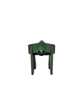 Horizontal Single Target Hanger mounted on a horizontal 2x4 holding a steel target at a downward angle