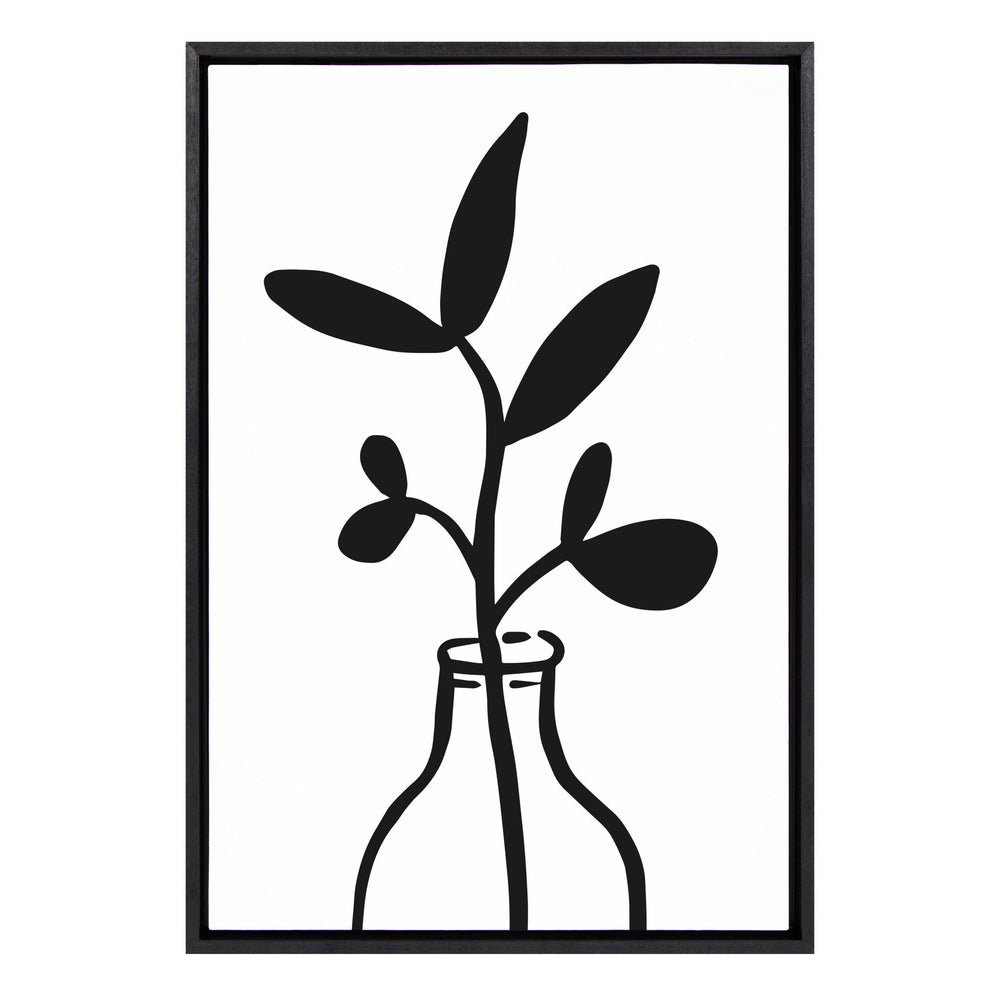 Sylvie Modern Botanical Vase 3 Framed Canvas by The Creative Bunch by kateandlaurel - main product image for Resin Society