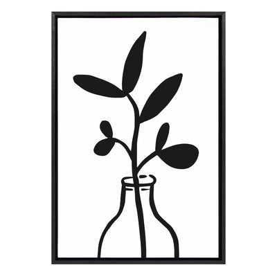 Sylvie Modern Botanical Vase 3 Framed Canvas by The Creative Bunch by kateandlaurel - main product image for Resin Society