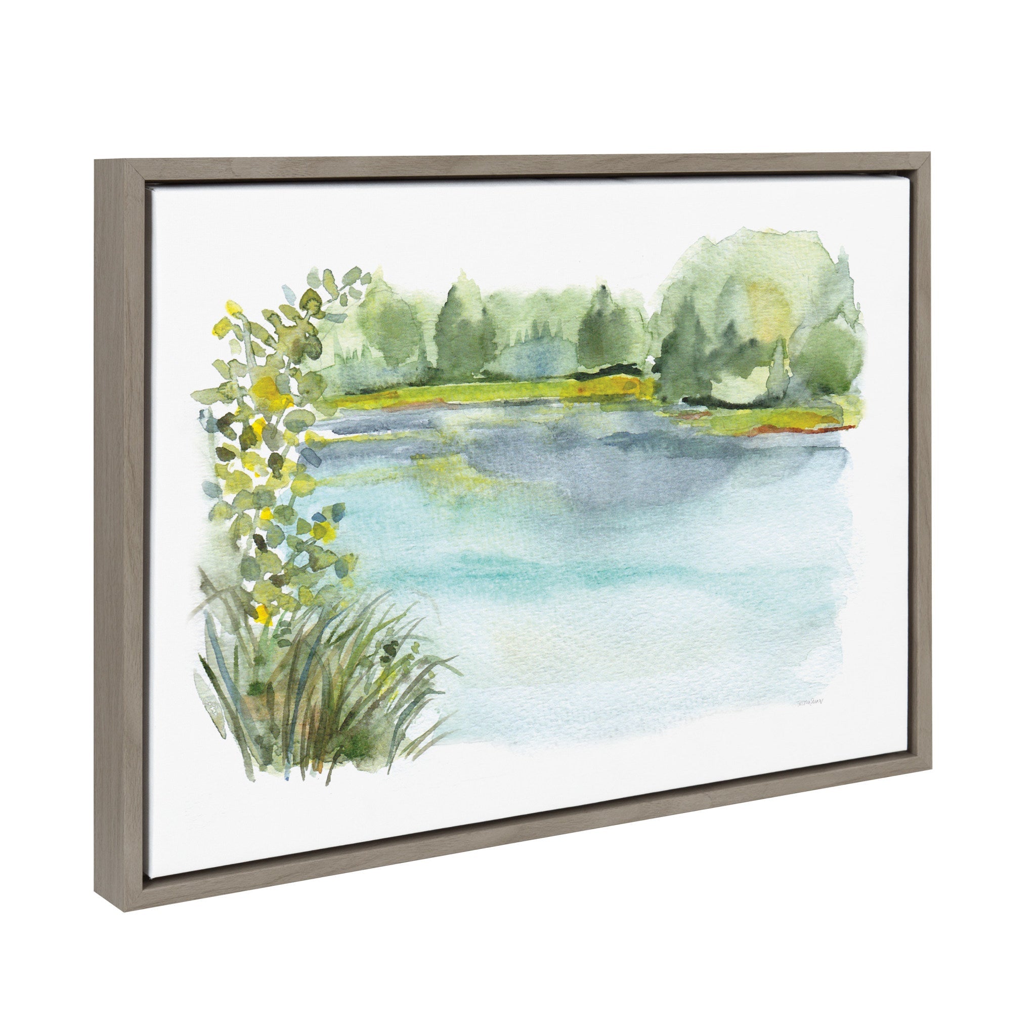 Sylvie Pond Landscape Framed Canvas by kateandlaurel - product image 2 for Resin Society