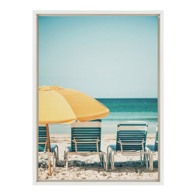 Sylvie Yellow Umbrella 2 Framed Canvas by Alicia Bock
